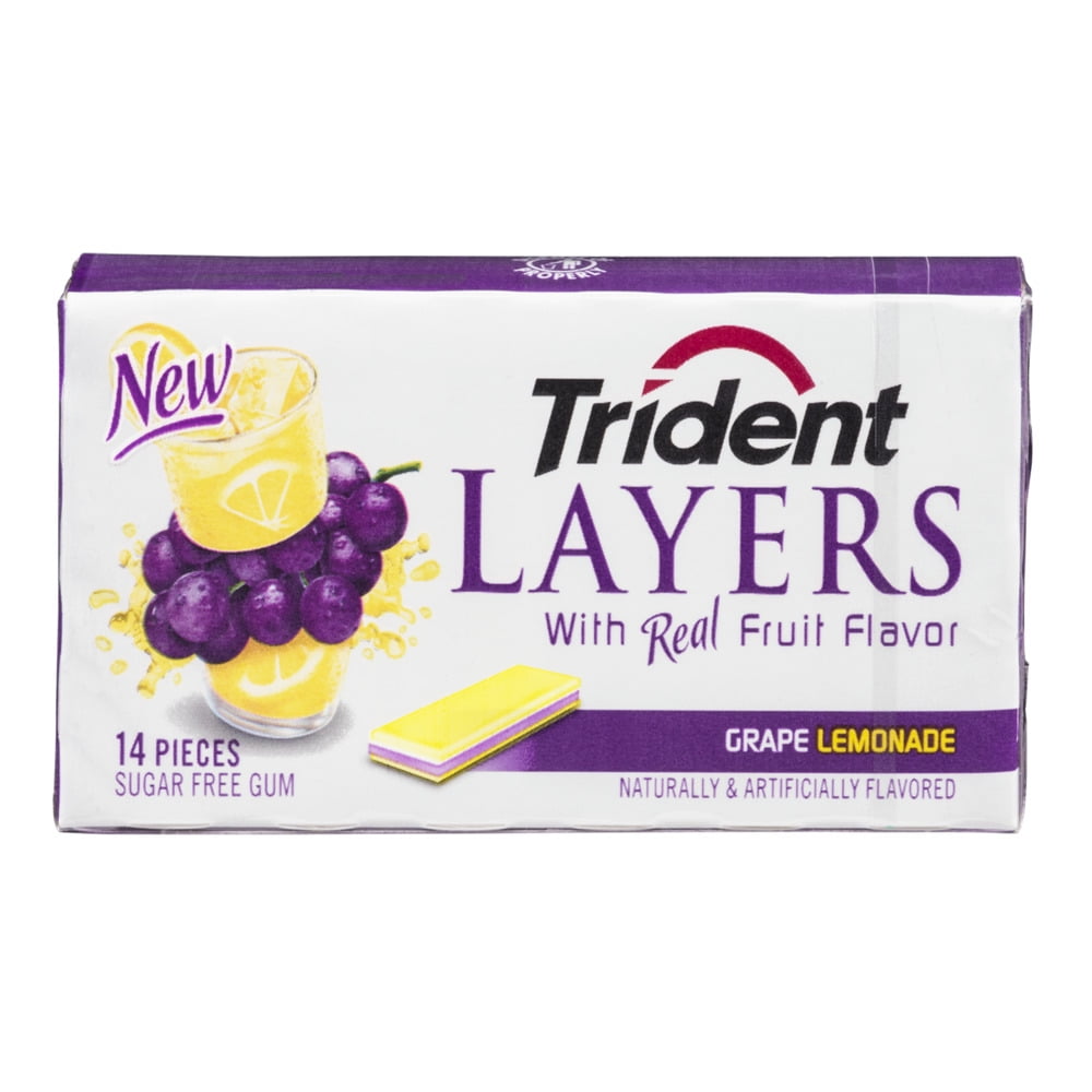Trident Sugar Free Gum Layers Grape Lemonade 14 CT