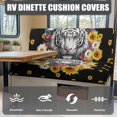 thumbnail image 4 of FORUDESIGNS White Tiger Sunflower Daisy Print 2 Pack RV Dinette Cushion Covers Stretch Camper Cushion Slipcover Replacement RV Couch Cover Furniture Protector for RV Camper Car Bench, 4 of 7