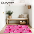 thumbnail image 3 of ODIKA 5'x7' Machine Washable Non-Slip Area Rug, Kawaii Strawberry and Cherry with Sweet Smiley Faces High Traffic Rug with Pad, Pink, 729499, 3 of 8