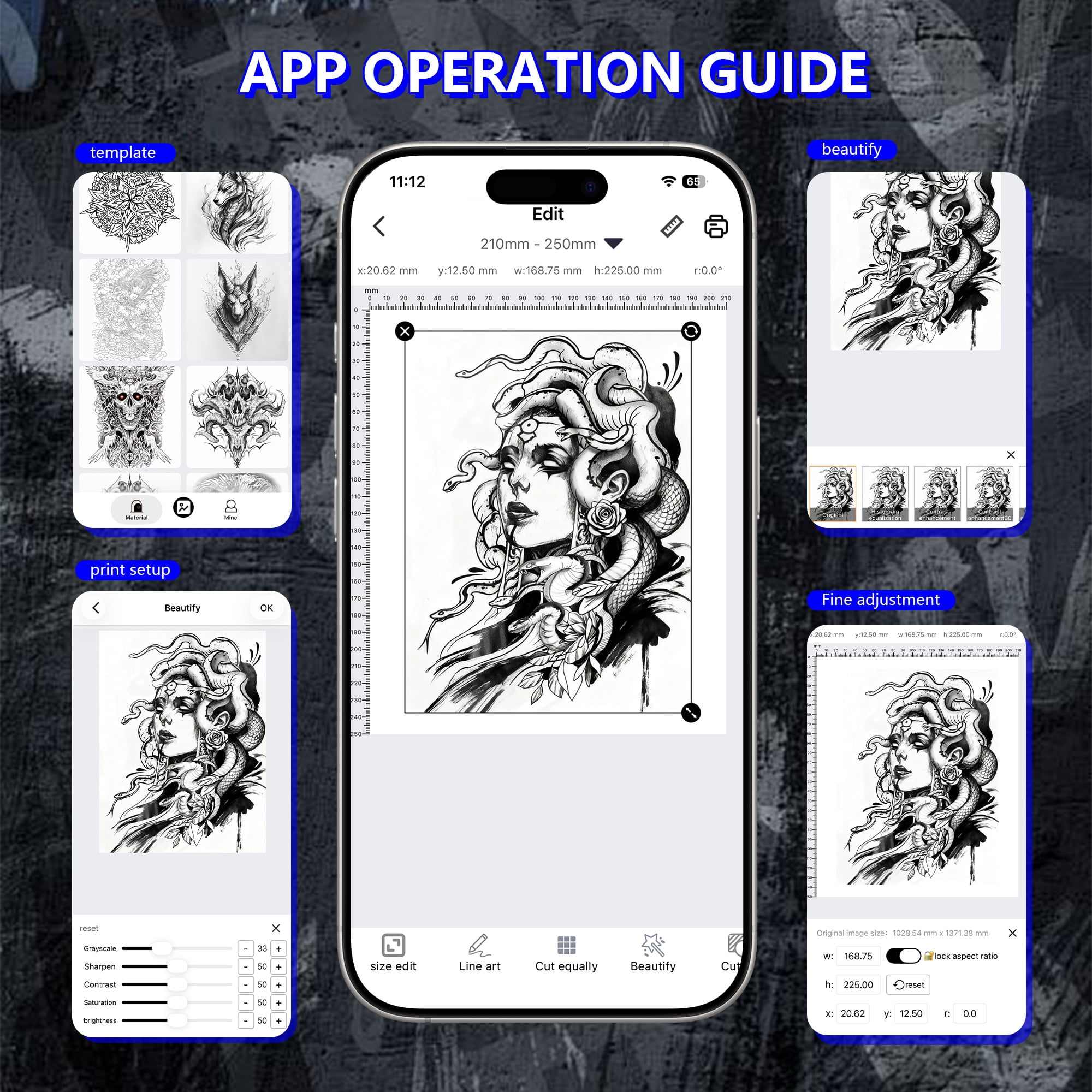 Milestone Wireless Bluetooth Tattoo Stencil Printer, 2500mAh Rechargeable Thermal Transfer Machine, Inkless Portable Tattoo Printer for Artists & Studio