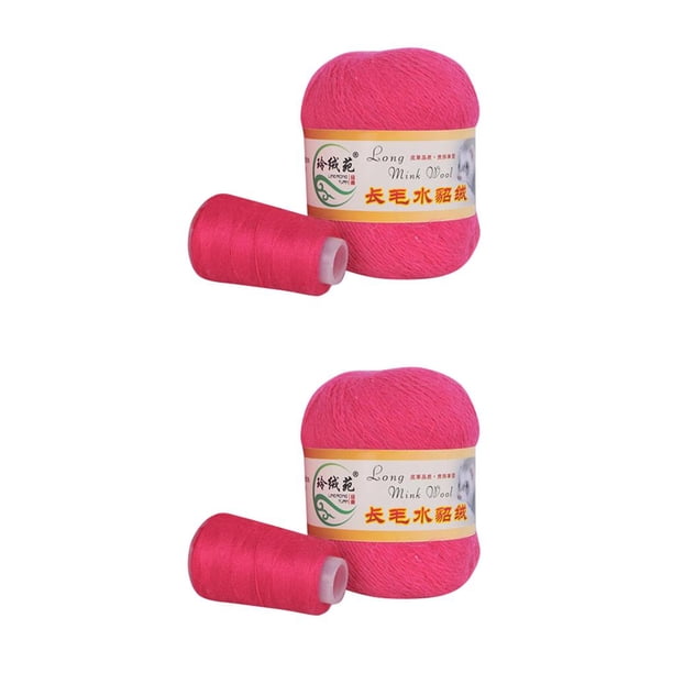 Inteprter 2 pack/lote de accesorios propios de punto de ganchillo y accesorios propios con hilo suave y duradero, hilo de lana para bufanda Type2