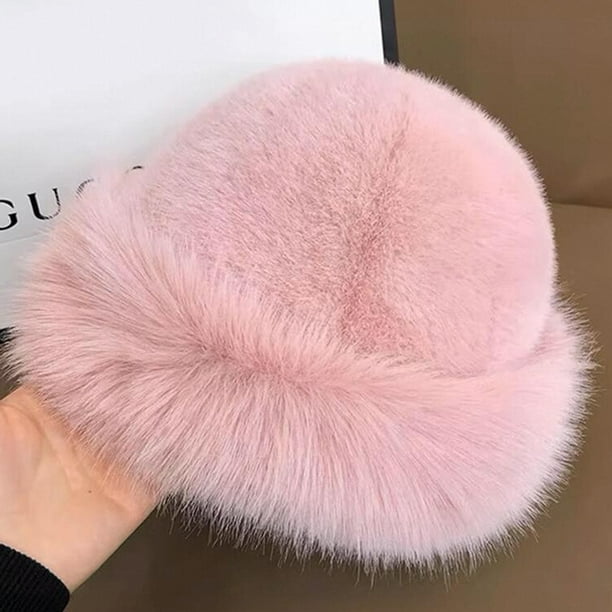 Gorro De Invierno Tipo Cosaco Ruso Para Mujer, Con Pompón De Piel Sintética - Tejido, Abrigado Y Con Estilo