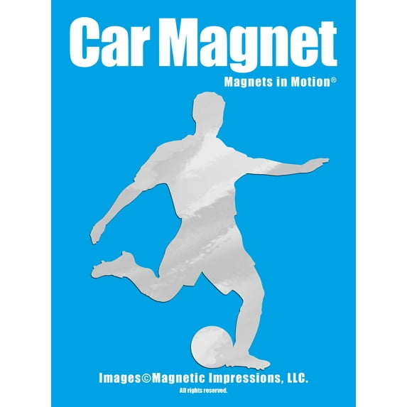 Magnets in Motion Soccer Player Male Car Magnet Chrome