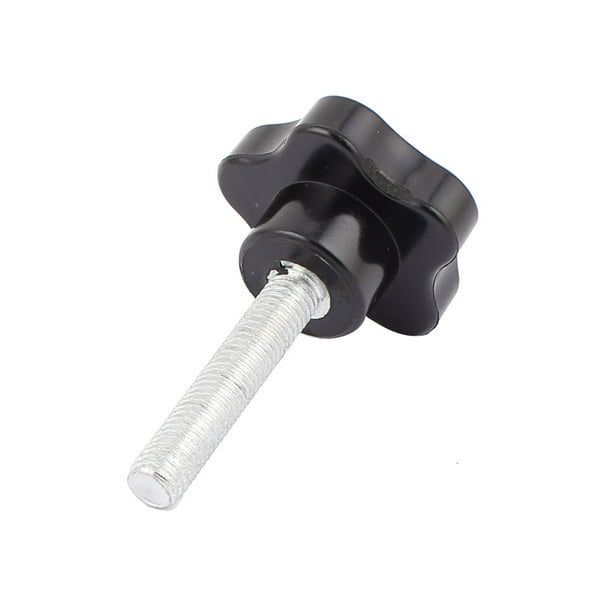Unique Bargains M10 x 50mm Male Thread Star Head Clamping Knob Black