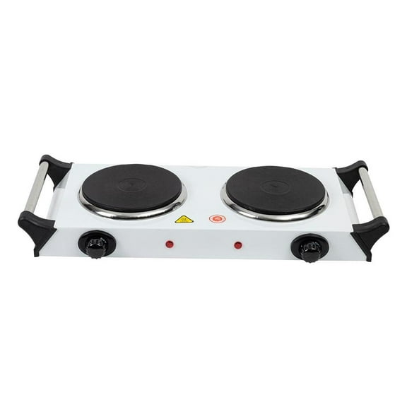 Parrilla eléctrica Iusa 2 quemadores de disco con asa blanco