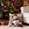 thumbnail image 5 of Winter Christmas Snowhouse Pillow Cover, Santa Claus Snowman Pattern Pillow case, Xmas Tree Elk Reindeer Sofa Cushion Case Christmas New Year Couch Bed Decor, 5 of 6