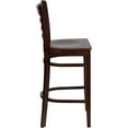 thumbnail image 5 of Flash Furniture 2 Pack HERCULES Series Ladder Back Mahogany Wood Restaurant Barstool, 5 of 7