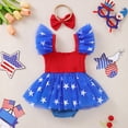 thumbnail image 5 of JUMEYU Fourth of July Baby Girl Bodysuit Newborn Baby Girl Outfits Short Sleeve Jumpsuit Romper Summer Clothes 0 3 6 9 12 18 24 Months (Blue,3-6 Months), 5 of 7