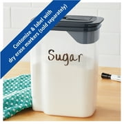Mainstays 3.5 QT Plastic Food Dispenser, Clear with Gray Lid (1 Each) 7.5 L x 3.75 W x 9.25 H, Designed to Help with Kitchen Organization and Accessibility
