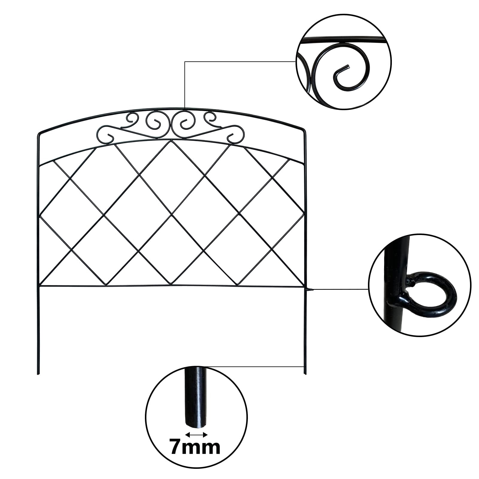 Thealyn Decorative Garden Fence 24 in (H) x 10 ft (L) Rustproof Metal Fence Border,Fence for Dogs,No Dig Fence,Fencing for Yard Patio Animal Barrier Flower Bed