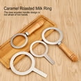 thumbnail image 4 of Ludlz Stainless Steel Baking Cup Ring with Heat-resistant Wooden Handle Milk Tea Cup Cover Rim Gasket for Dessert Bubble Tea Roasted Milk DIY Making Accessories, 4 of 8
