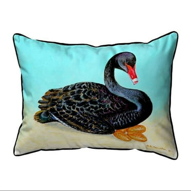 Betsy Drake SN1012 11 x 14 in. Black Swan Small Indoor & Outdoor Pillow