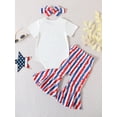 thumbnail image 3 of FEORJGP Independence Day Clothes for Baby Girl Patriotic Outfit 6M 12M 18M 24M Infant Short Sleeves Jumpsuit Newborn Crew Neck Letter Print Romper andiece Fashion Casual Comfy Summer Clothes, 3 of 9