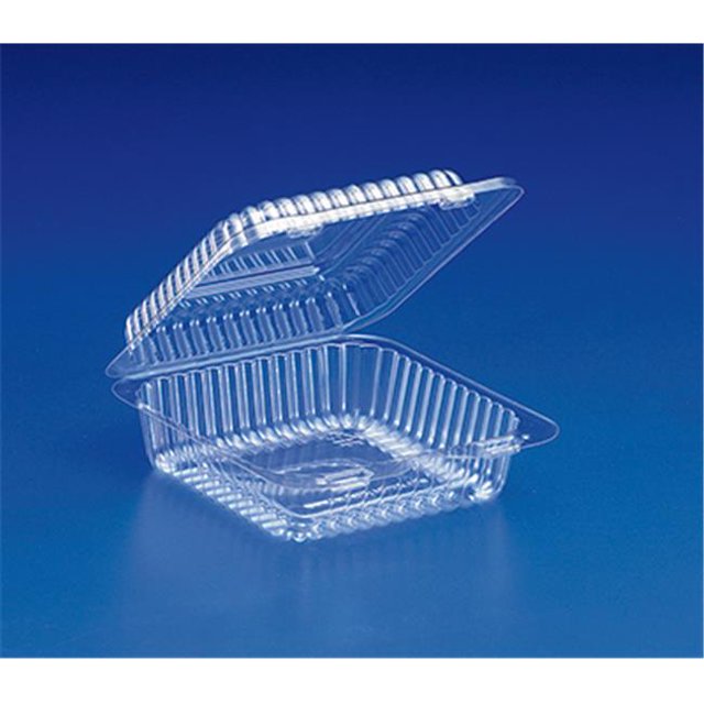 Inline SLP10 16 oz Container Hinged Pete, Clear - Case of 500