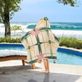 thumbnail image 3 of Yayeee Kids Hooded Towels Toddler Soft Absorbent Beach Bathing Wrap 50" x 23.5", Retro Green Stars, 3 of 5