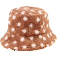 thumbnail image 4 of CoCopeaunts Women Bucket Hats White Polka Dots Lamb's Down Cute Basin Cap Female Outdoor Casual Hundred Autumn Winter Warm Hats, 4 of 8