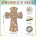 thumbnail image 2 of Model D Happy Easter Cross Wooden Door Sign Decoration, 2D Flat Design, Festive Easter Decor For Home & Parties - Natural Wood Material, Easter Holiday Hanging Sign, Front Door, 2 of 6