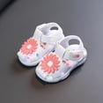 thumbnail image 2 of HaiMao Girls Sandals Clearance Closed Toe Princess Flat Sandals Summer Sandals White 21(21), 2 of 4
