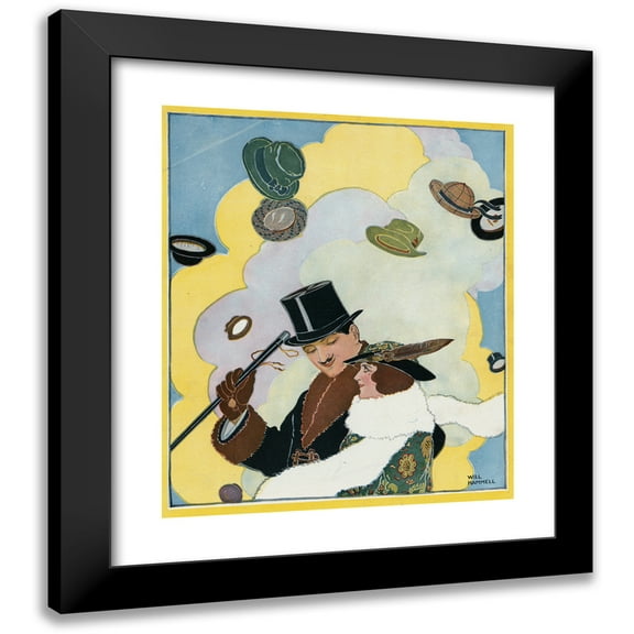 Will Hammell 12x14 Black Modern Framed Museum Art Print Titled - Head Winds (1914)