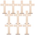 thumbnail image 1 of 10 piezas de cruz de madera para manualidades, cruz de mesa, adorno de cruz de iglesia, adorno decorativo de cruz, 1 of 6