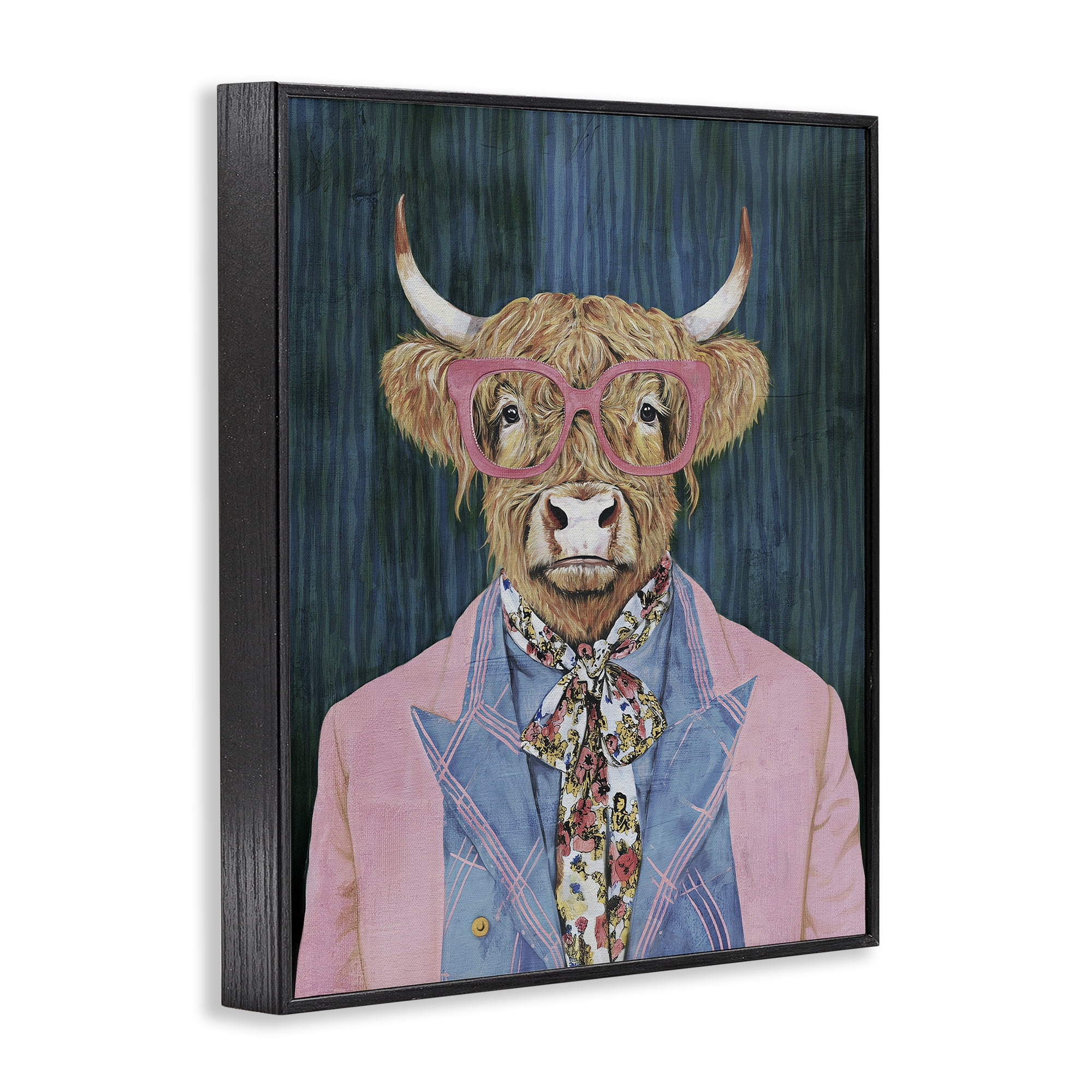 Stupell Industries Gentle Bull Portrait Black Framed Giclee Art, design by Svetlana Aleynikova