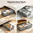 thumbnail image 4 of Under Bed Storage Containers, Under Bed Shoe Storage Organizer, Under Bed Storage with Wheels, Rolling Underbed Storage Bins for Clothes, Shoes, Blankets, 58L, 4 of 9