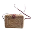thumbnail image 1 of Bolso de ratán con correa de cuero de PU, bolso cruzado para vacaciones en la playa, vacaciones de verano, 1 of 8