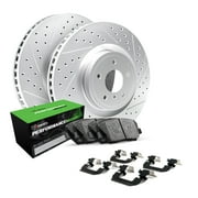 R1 Concepts Rear Brakes and Rotors Kit |Rear Brake Pads| Brake Rotors and Pads| Peformance Sport Brake Pads and Rotors |Hardware WBSH1-67093