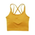thumbnail image 5 of Padded Seamless Criss Cross Bralette Workout Yoga Bra Cami Crop Top for Women Yoga Sport Bra Light Support Strappy Free Bra, Plus Size, 5 of 8