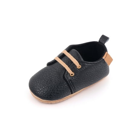 

Tenmix Baby Indoor Outdoor Non-Slip Leather Shoe Oxford Kids Uniform Lightweight Round Toe Flats