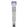 thumbnail image 3 of 2.33 ctw 3 Stone Anniversary Ring for Women | Round Cut Natural Amethyst | Hyperallergenic Solid 14K White Gold, 3 of 5