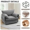 thumbnail image 5 of Oversized Swivel Armchair, Modern 360° Swivel Accent Chair with Removable Armrests and Backrests, Single Lounge Sofa with Side Pockets, Comfortable Seating for Living Room/Bedroom, Grey, 5 of 7