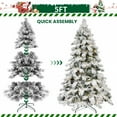thumbnail image 4 of Demi Bonn 5ft LED Flock Christmas Tree with 375PE/PVC Mixed Branch Tips, Hinged Foldable Base for Indoor Holiday Decor, White, 4 of 4