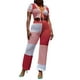 thumbnail image 2 of VISgogo, camisetas y pantalones de manga corta tejidos para mujer, ropa de verano con vendaje frontal en la cintura elástica a juego de colores VISgogo moda, 2 of 5