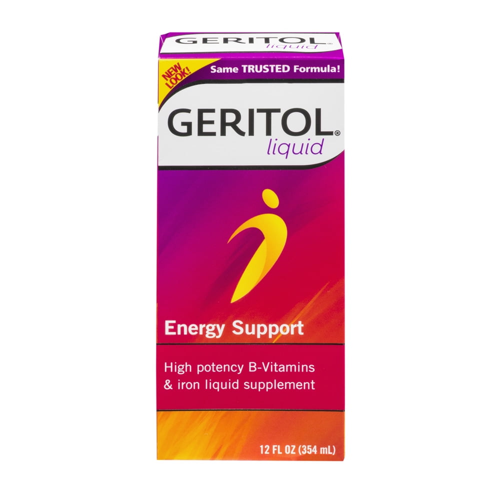 Geritol, BVitamins & Iron Liquid Supplement, Energy Support, 12 fl oz.