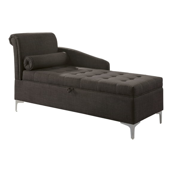 Furniture of America Tufted Transitional Fabric Torna Chaise, Gray