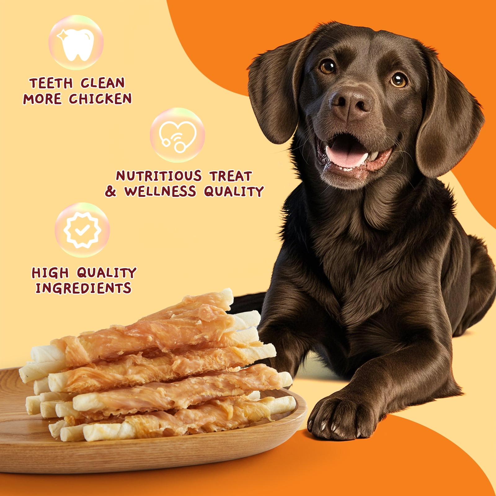 (5 pack) Jungle Calling Dog Treats, Chicken Wrapped Rawhide Sticks for Dogs, Delicious and Nutritious Training Reward Treats and Dog Chews Snacks, 6 oz