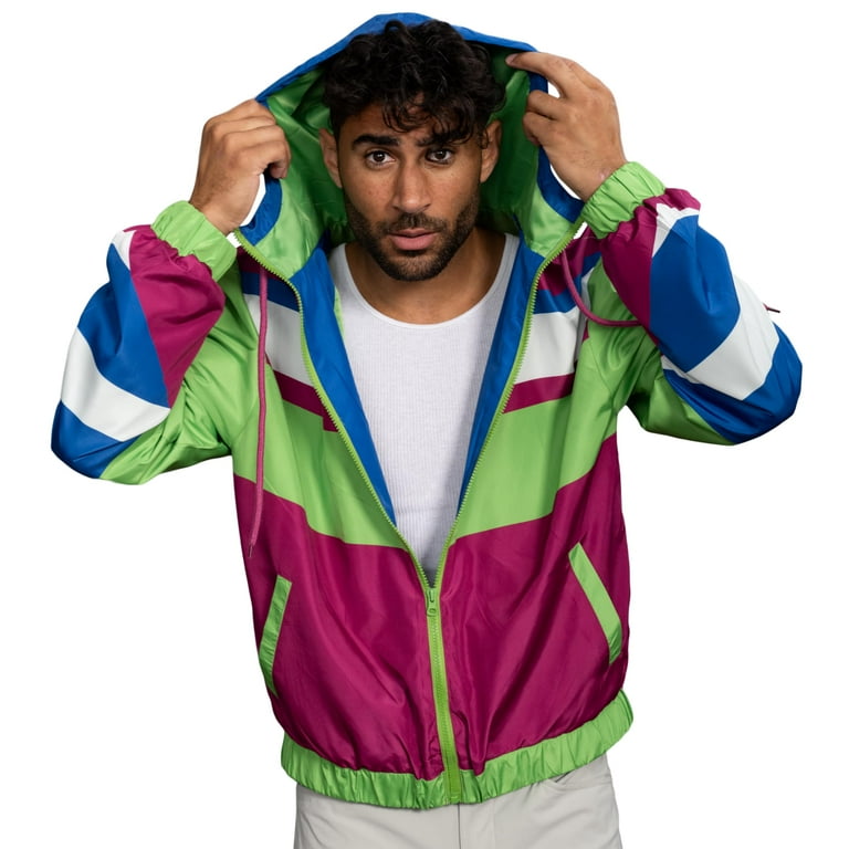 Retro Windbreaker Jacket Lightweight 80s & 90s Colorful Designs