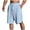 Sky Blue, variant on JIUKE Mens Cotton Linen Shorts Drawstring Knee Length Shorts Casual Lightweight Summer Vacation Beach Shorts