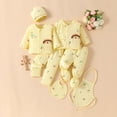 thumbnail image 2 of Povozer Baby Boy Outfits 0-3 Months Newborn Boy Clothes Newborn 7pcs Infant Clothing Set Baby Underwear Pants Newborn Baby Clothes For Boys Girls,Size 0-3 Months,Yellow, 2 of 7