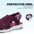 thumbnail image 4 of Lacyhop Women Sandals Sport Mesh Breathable Open Toe Hiking Sandals Comfortable Walking Shoes Wine Red;US 7, 4 of 6