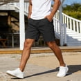 thumbnail image 6 of Viadha Mens Cargo Shorts Casual Stretch Shorts Solid Color Elastic Waist Button Closure Shorts for Summer Work Outdoor with Pockets, 6 of 10