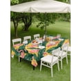 thumbnail image 4 of Outdoor Tablecloth with Umbrella Hole for Patio/Picnic/Party/Camping, Pink Flamingo Waterproof Table Cloth Rectangle Table Cover Washable, Vintage Summer Tropical Leaves Yellow (54"x 80"), 4 of 9