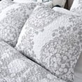 thumbnail image 3 of DriftAway 3 Piece Samantha Reversible Quilt Set Bedspreads Coverlets Floral Medallion Pattern Cover Prewashed Light Greige and White King, 3 of 6