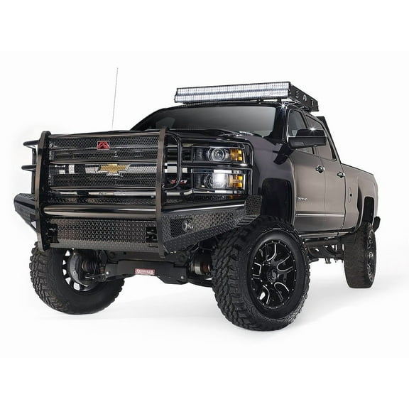 Fab Fours CH14-S3060-1 Black Steel Front Ranch Bumper Fits select: 2015-2018 CHEVROLET SILVERADO