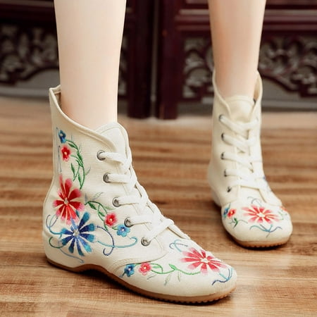 

MIASHUI Short Women s Retro Boots Zipper Color Leather Flat Breathable Women s Boots Fashion Winter Shoes Heel Women s Boots Women Sneakers Shoes Wedges Women Shoes Casual