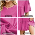thumbnail image 3 of SHIBEVER Summer Dresses for Women Short Sleeve Crewneck Shirt Dress Casual Ruffle Hem Swimming Skirts Loose Mini Dresses, 3 of 9