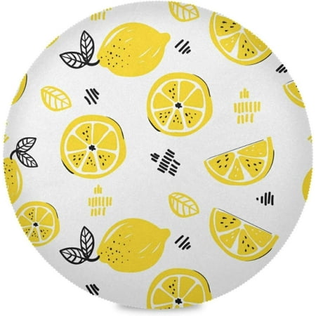 

Hyjoy Cartoon Lemon Round Placemats for Dining Table Non-Slip Heat-Resistant Polyester Table Mats Set of 1 Washable Table Mats for Kitchen Dining Table Decoration (178)