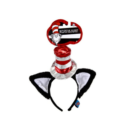 Cat In The Hat Deluxe Headband with Ears Adult Halloween Costume