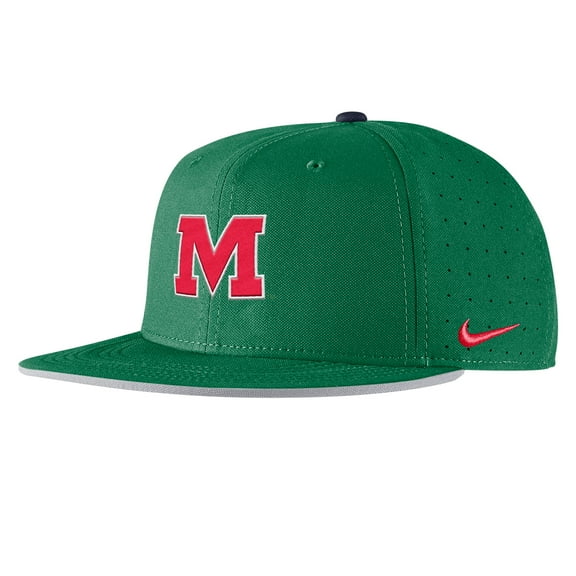 Men's Nike Green Ole Miss Rebels On-Field Baseball Performance Fitted Hat